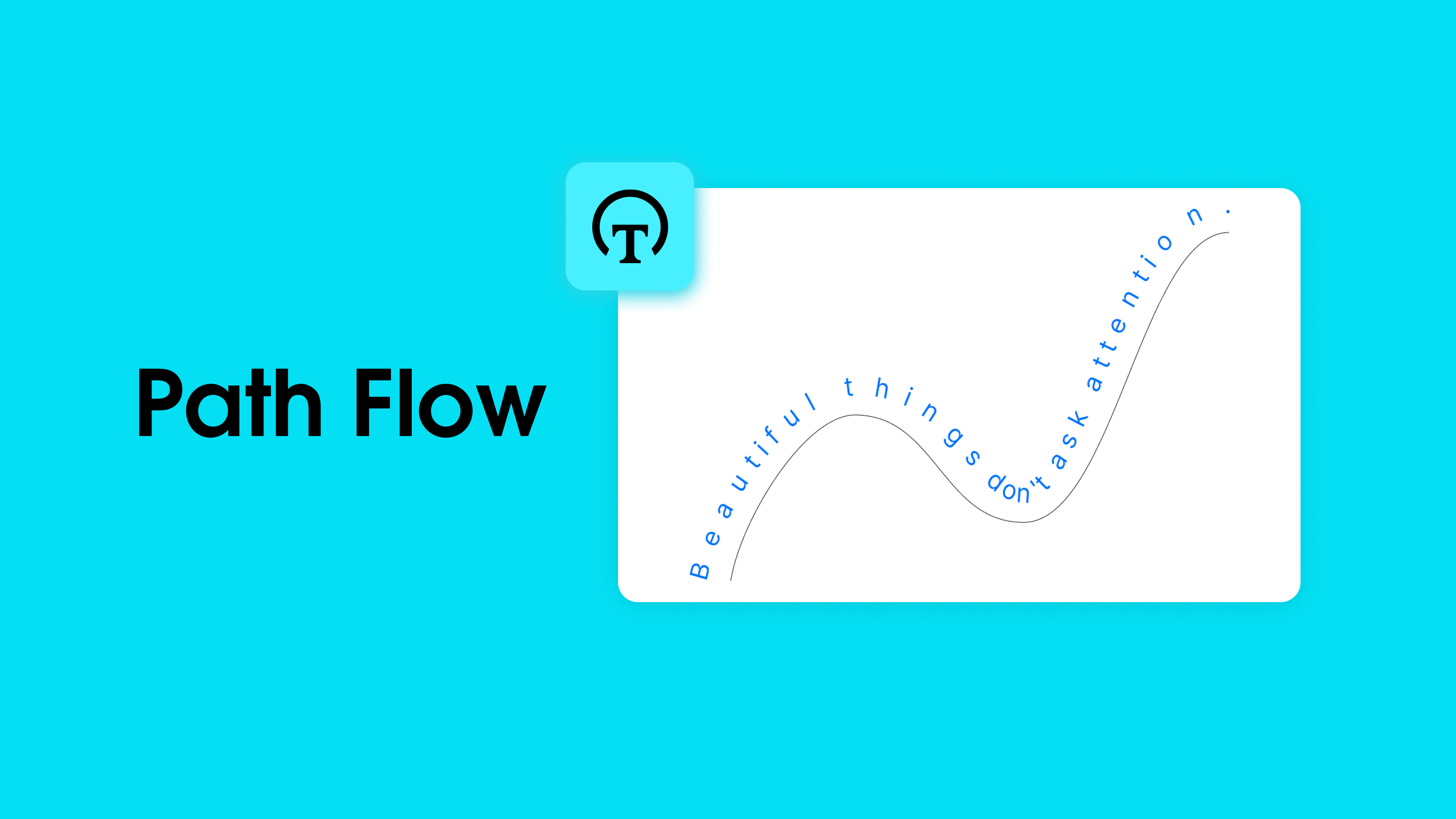 PathFlow Demo - Text following curved paths in Figma